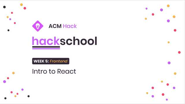 hackschool fall 2018 session 5 intro to React banner